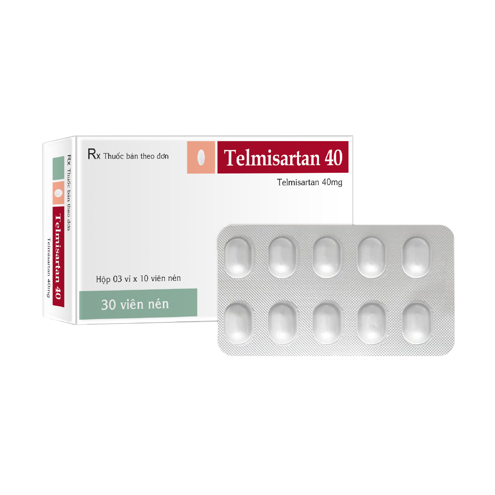 Viên nén Telmisartan 40mg V/10,H/30